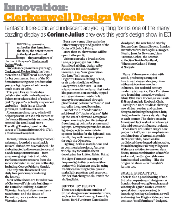 London Evening Standard May 2012